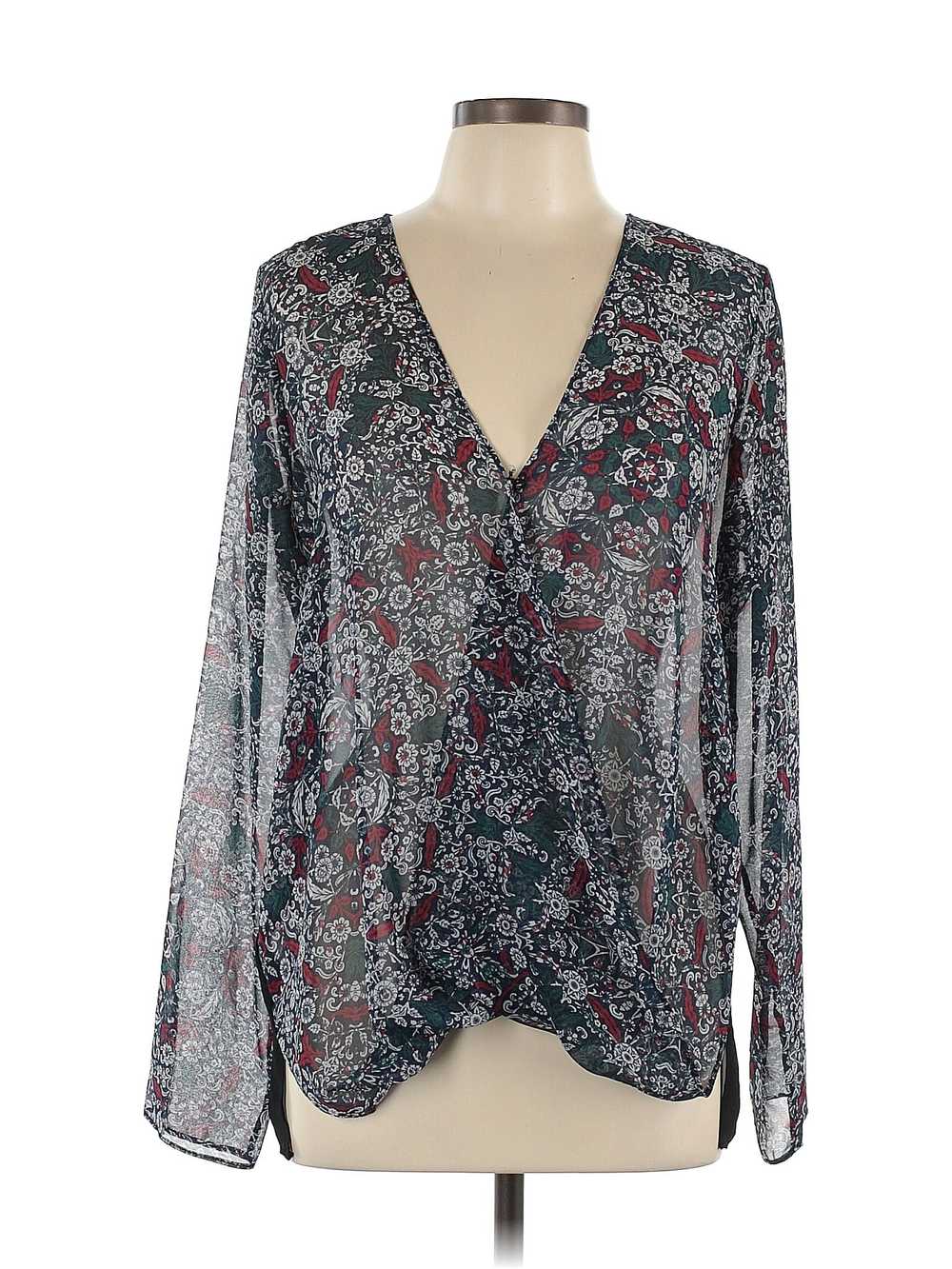 BCBGeneration Women Gray Long Sleeve Blouse L - image 1