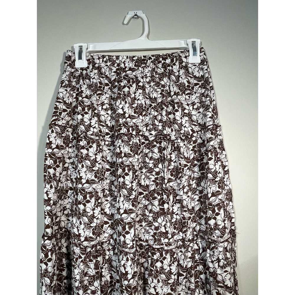 Japna Brown and White Dainty Floral Tiered Midi/M… - image 3