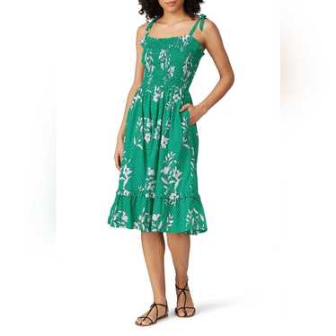 Draper James Green Floral Smocked Dress S - image 1