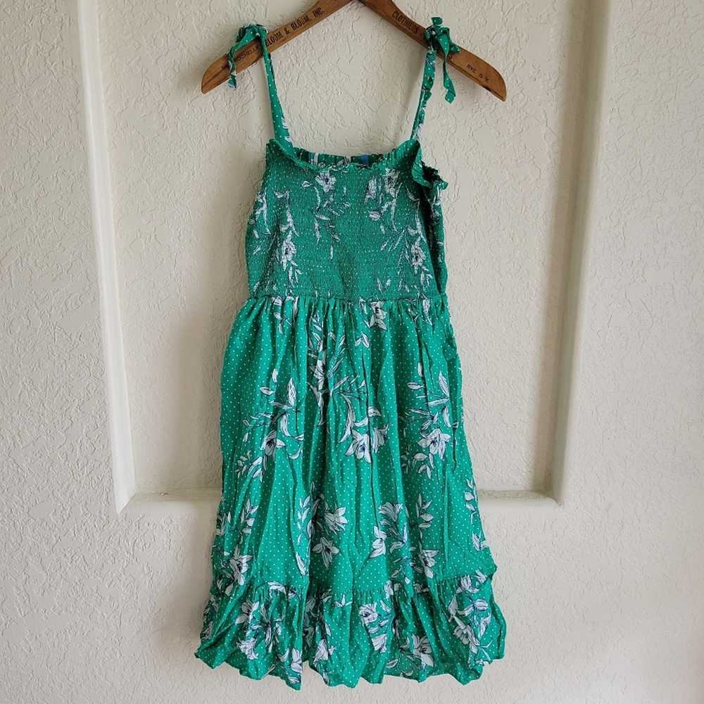 Draper James Green Floral Smocked Dress S - image 2