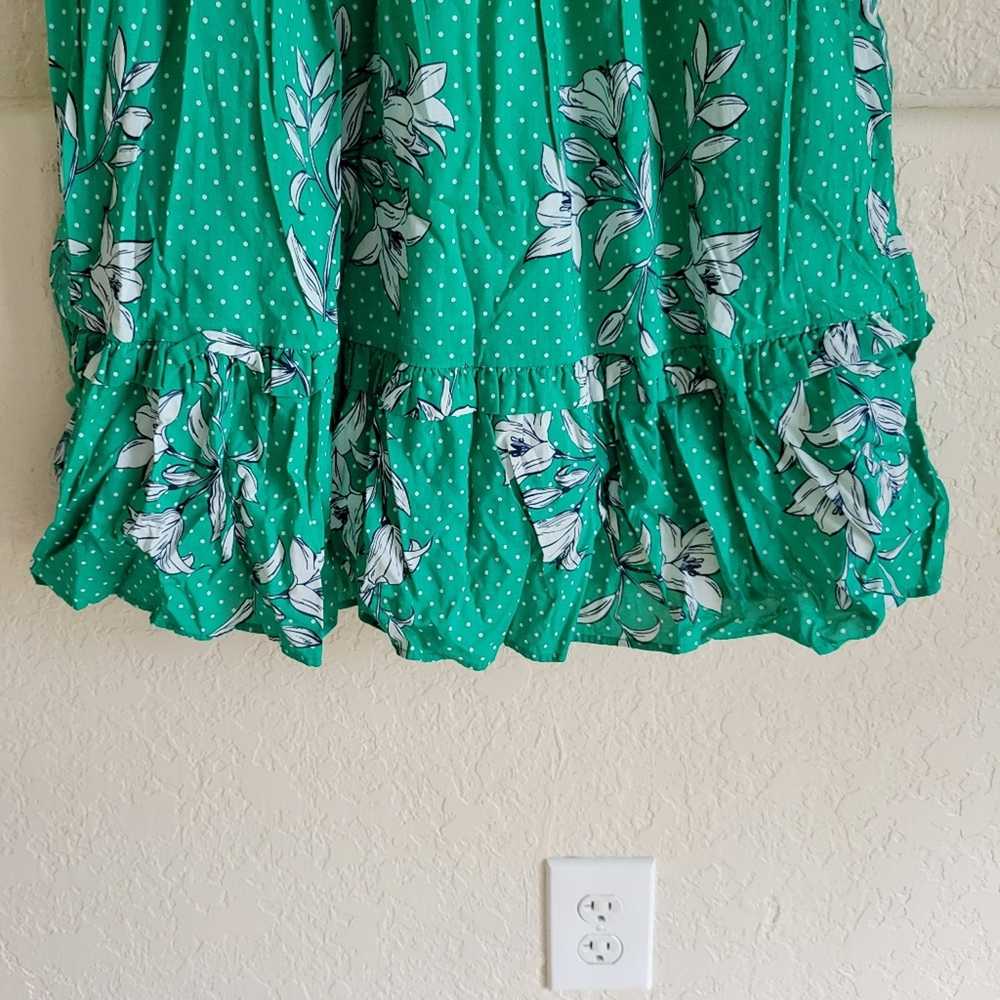 Draper James Green Floral Smocked Dress S - image 3