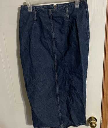 スカート Vintage Vivaldi blue denim pencil skirt Vivaldi