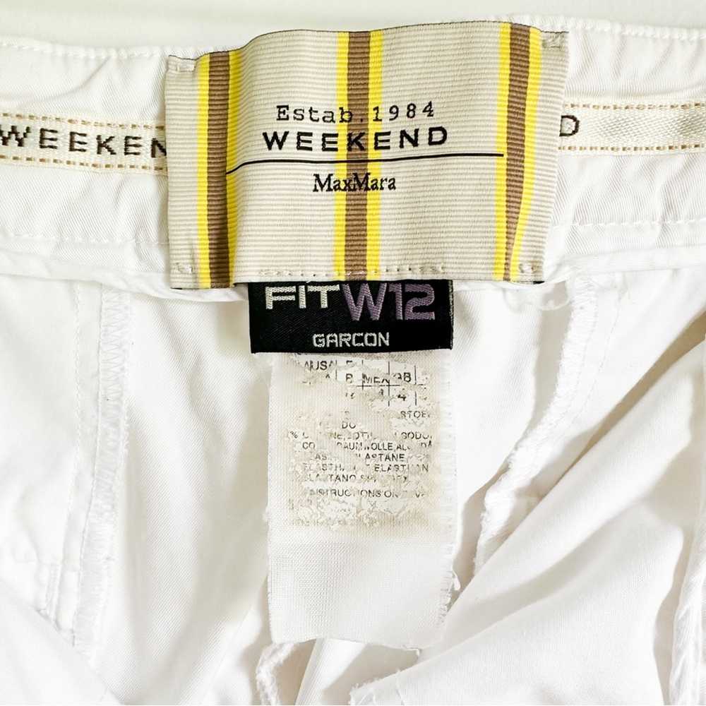 Max Mara Weekend White W12 straight Leg Pants sz 4 - image 11