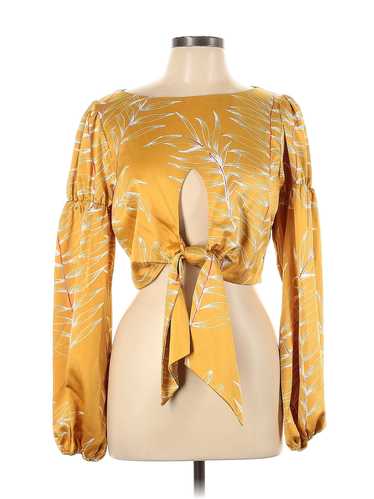 Camila Coelho Women Gold Long Sleeve Top L