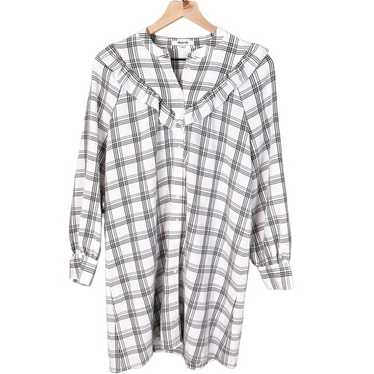 Madewell Plaid Ruffle-Yoke Shirtdress Small - image 1