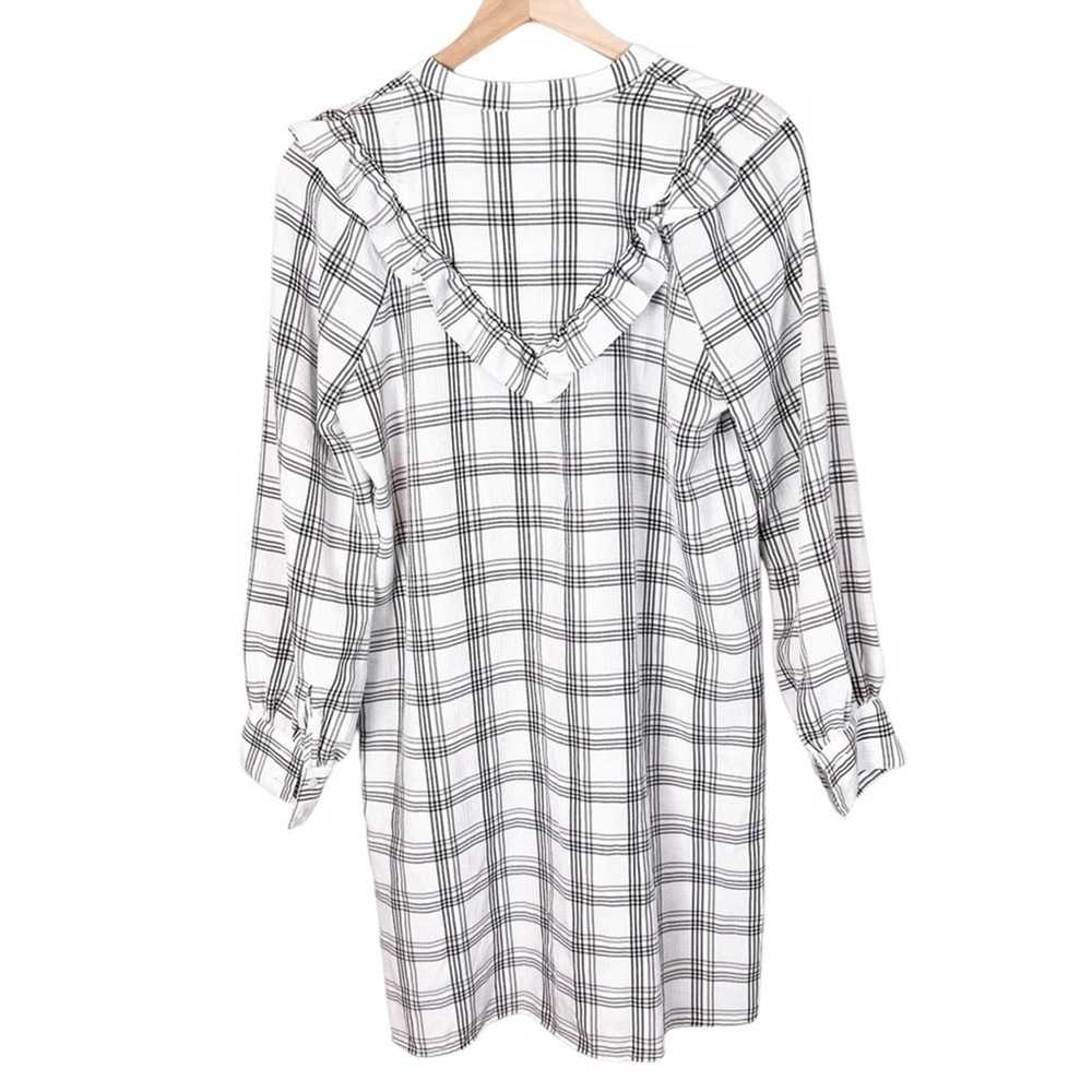 Madewell Plaid Ruffle-Yoke Shirtdress Small - image 7