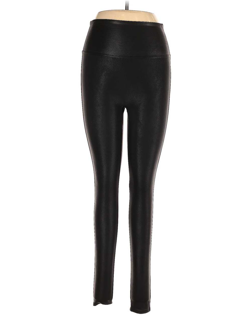 SPANX Women Black Faux Leather Pants M Petites - image 1