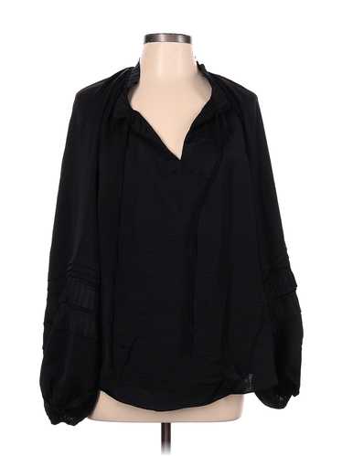 Gibson Latimer Women Black Long Sleeve Blouse L