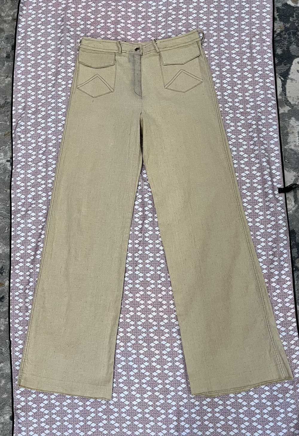 Vintage Vintage 1970’s Handmade Hemp Flare Pants … - image 1