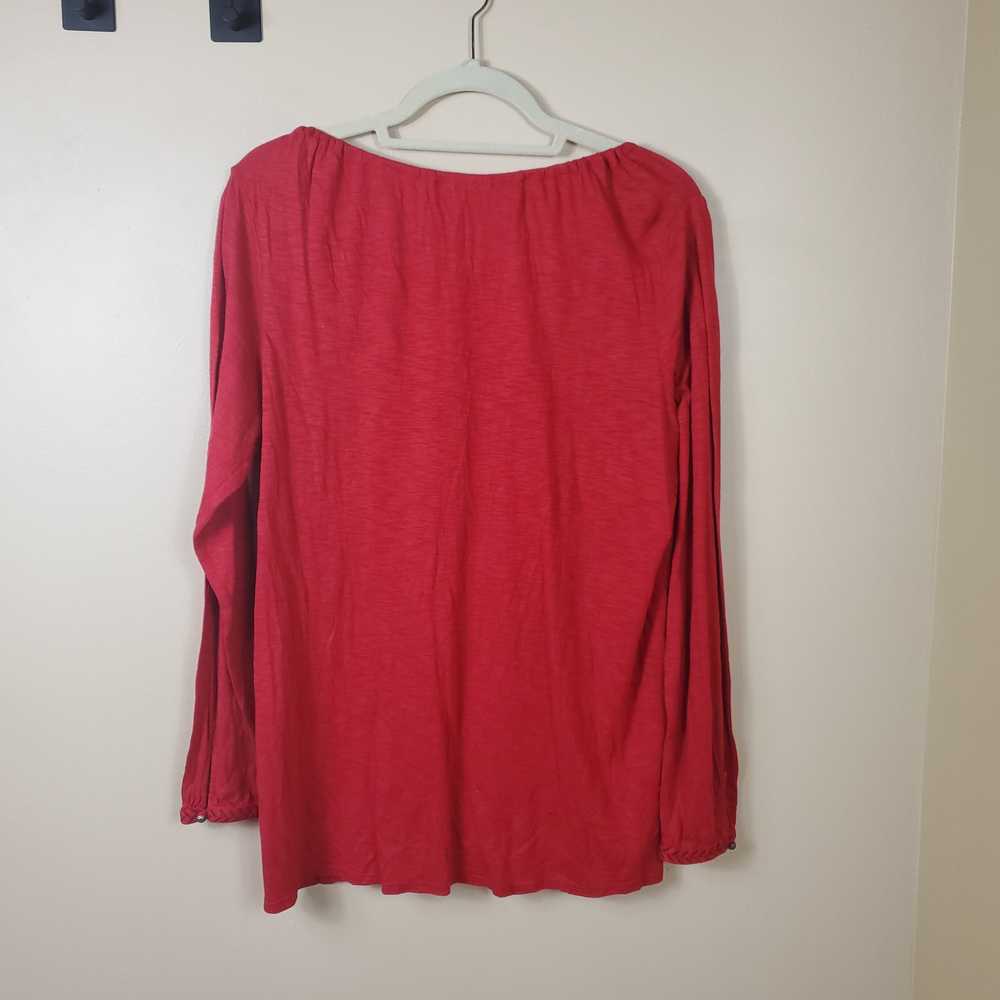 LUCKY BRAND RED EMBROIDERED BOHO PEASANT BLOUSE S… - image 6