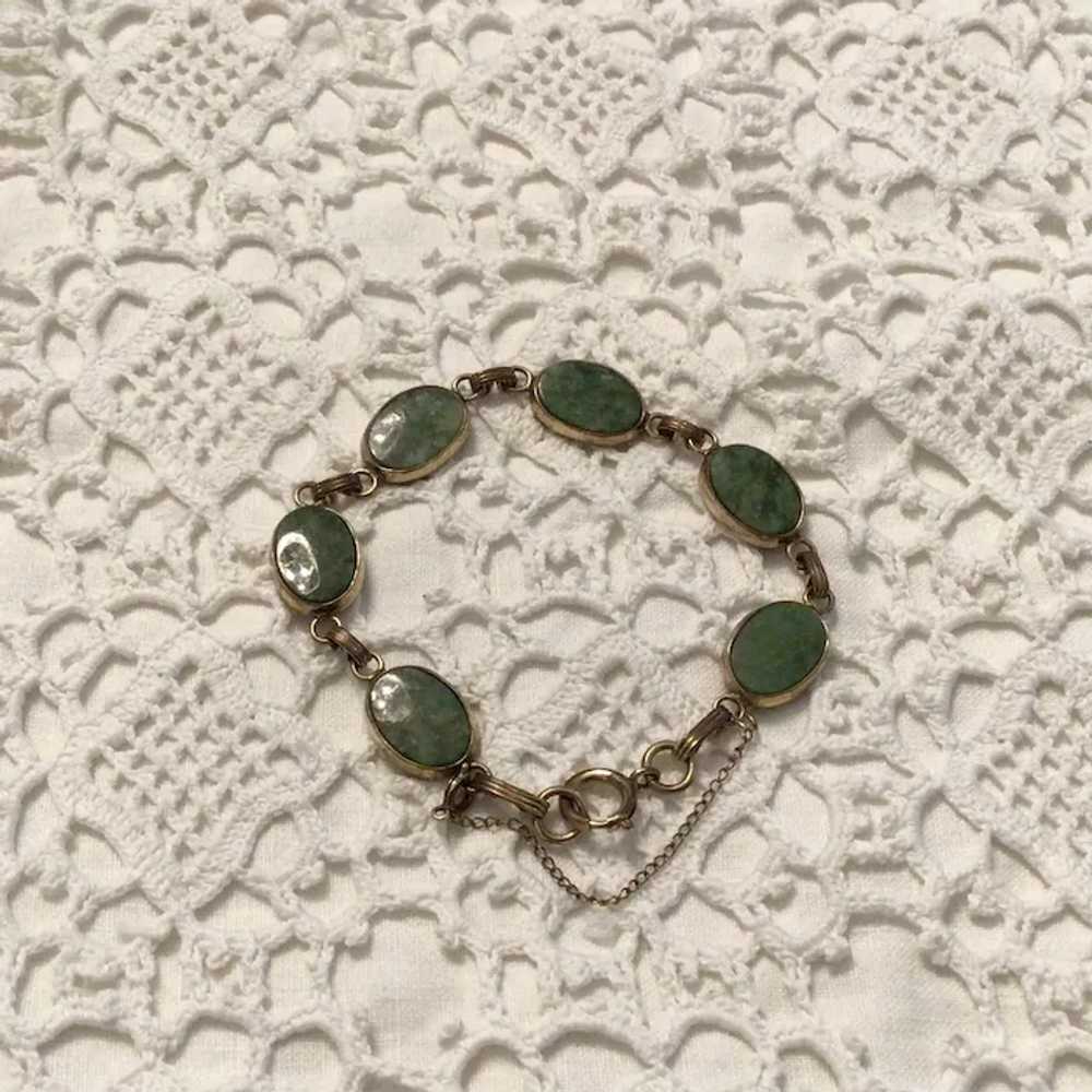 12K Gold Filled Jade Link Bracelet - image 3