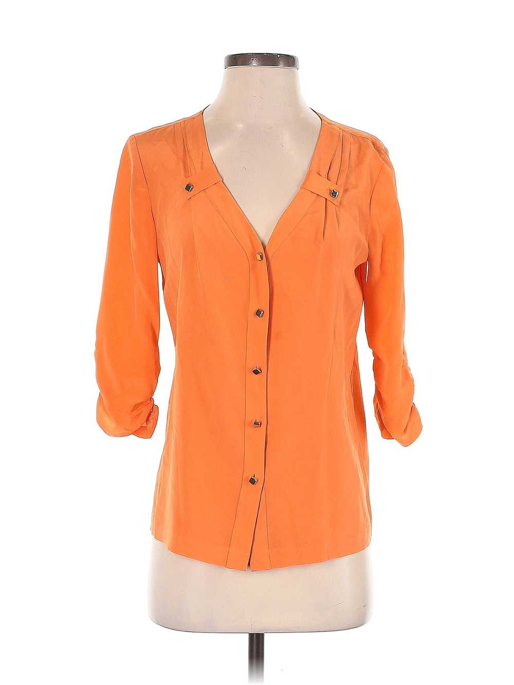 Antonio Melani Women Orange 3/4 Sleeve Silk Top S - image 1