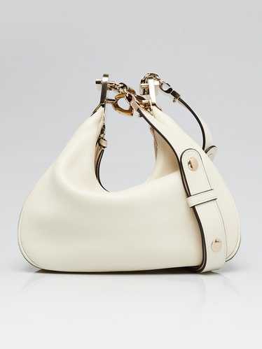 Gucci White Leather Vintage Web Small Attache Cros