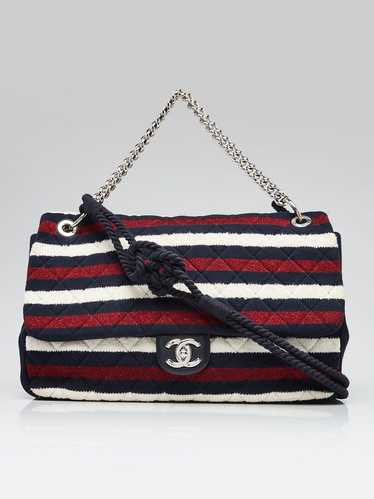 Chanel Red White and Blue Quilted Jersey Rope Sing