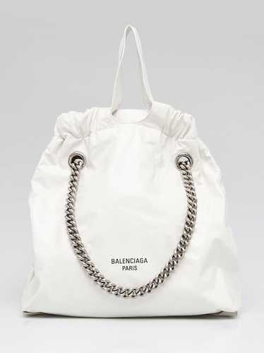 Balenciaga White Quilted Calfskin Leather XS Crush