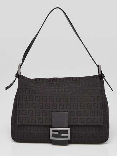 Fendi Black Zucchino Canvas Mama Forever Bag 8BR00