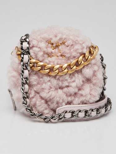 Chanel Pink Shearling Sheepskin Chanel 19 Round Cl