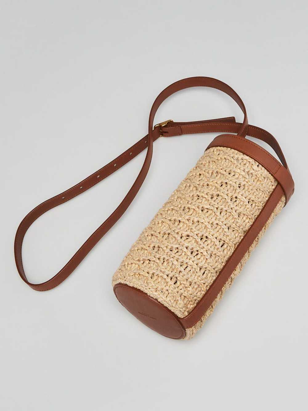 Yves Saint Laurent Beige/Brown Raffia Bottle Bag - image 3