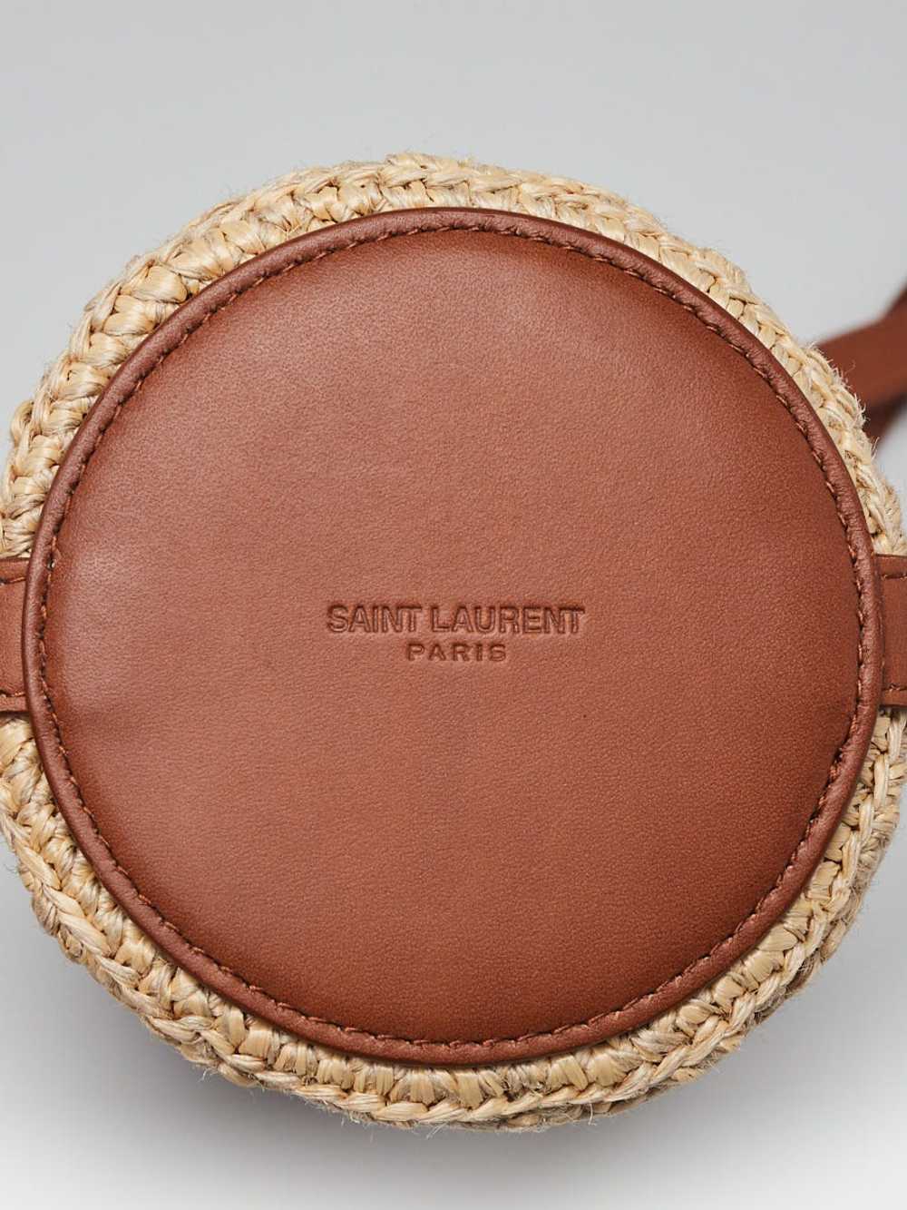 Yves Saint Laurent Beige/Brown Raffia Bottle Bag - image 6