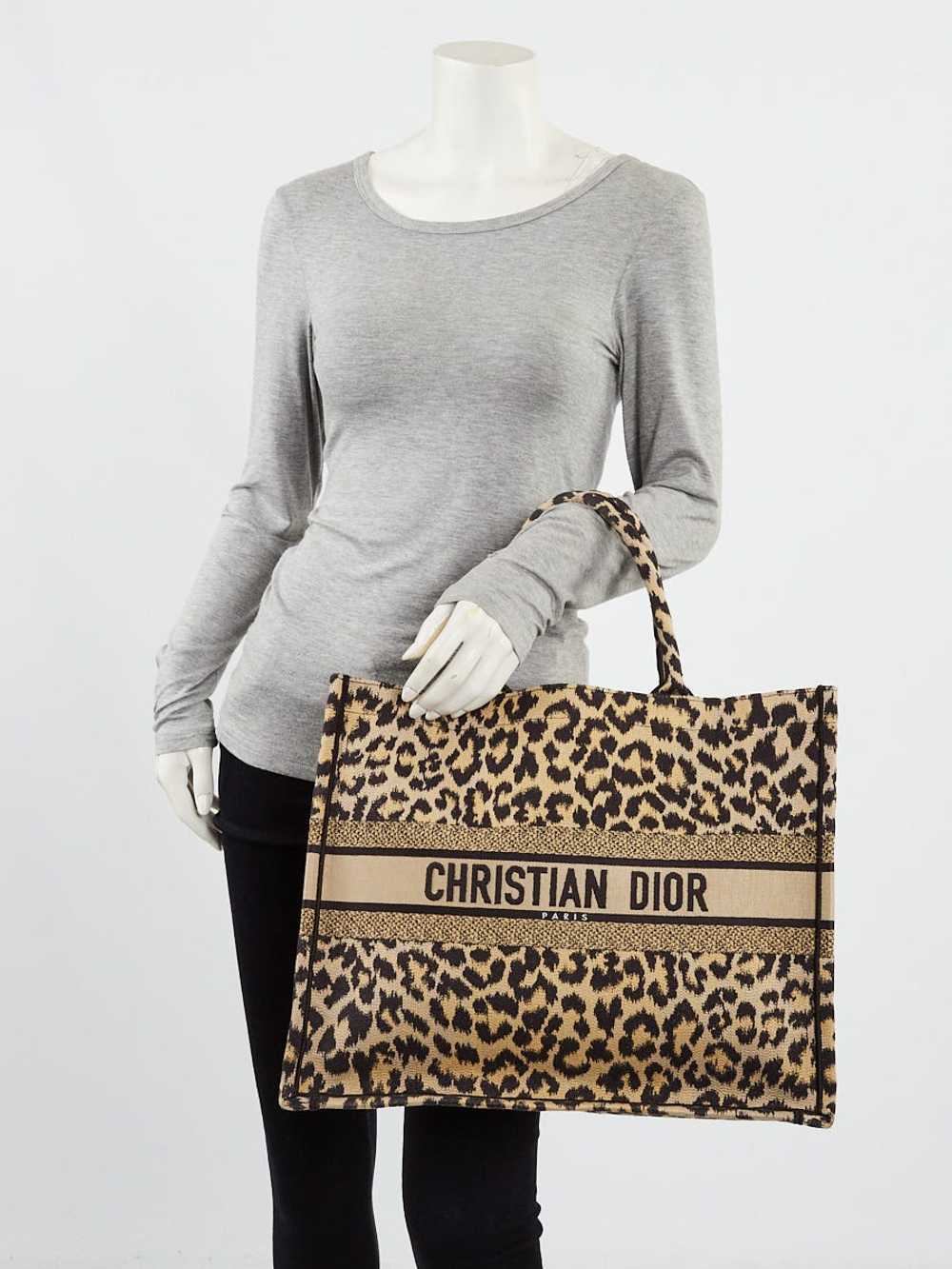 Christian Dior Brown Leopard Embroidered Canvas L… - image 2