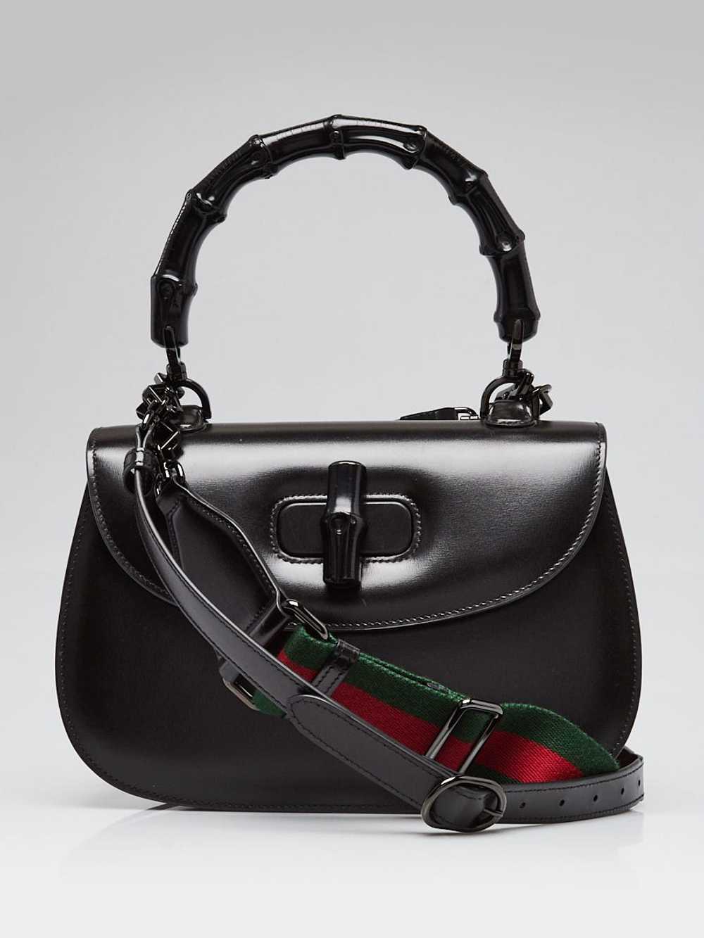 Gucci Limited Edition Black Leather 1947 Bamboo M… - image 1