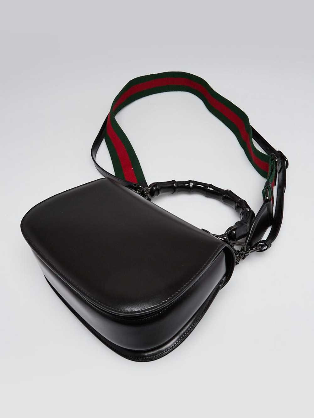 Gucci Limited Edition Black Leather 1947 Bamboo M… - image 3