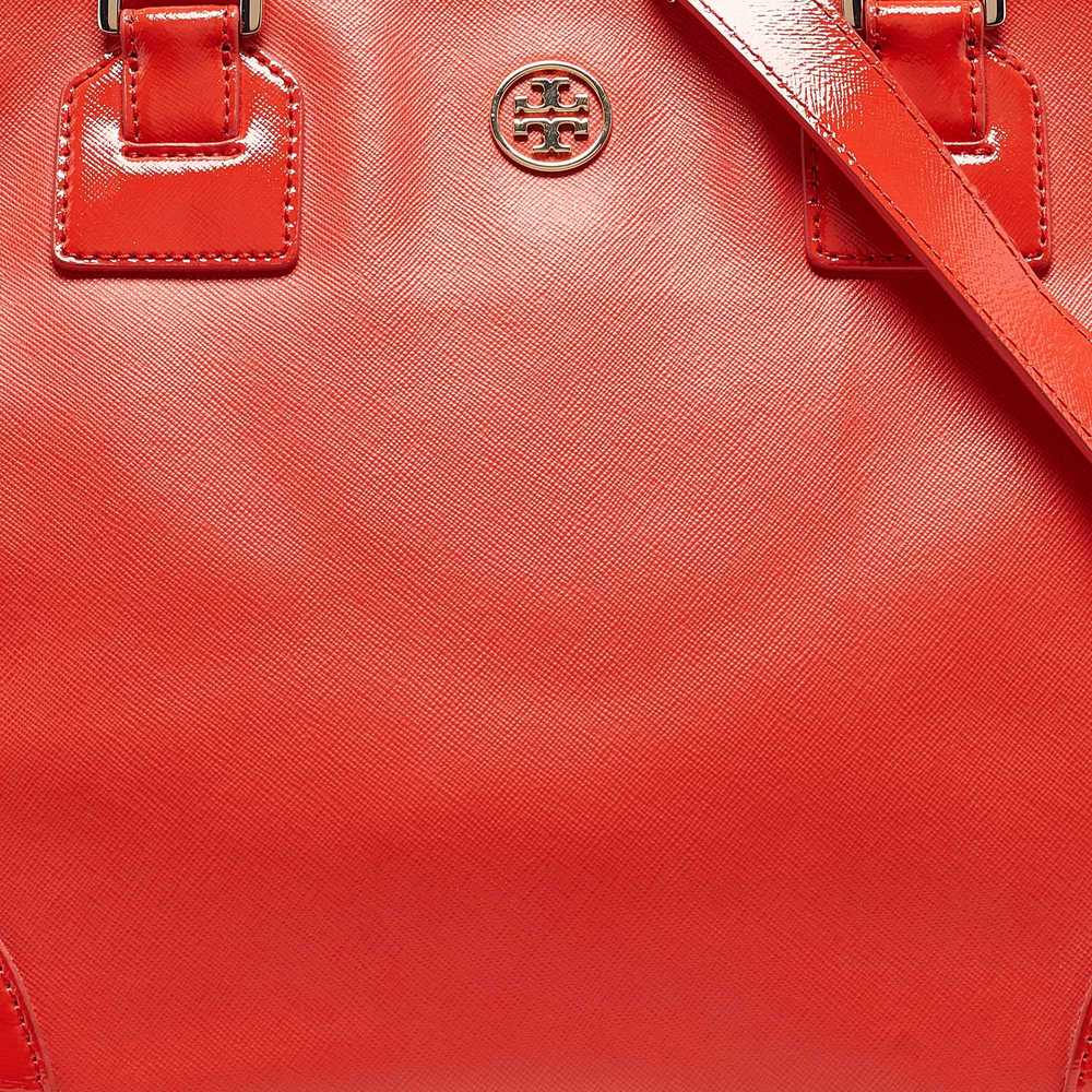 Tory Burch Orange Patent And Leather Large Robins… - image 3