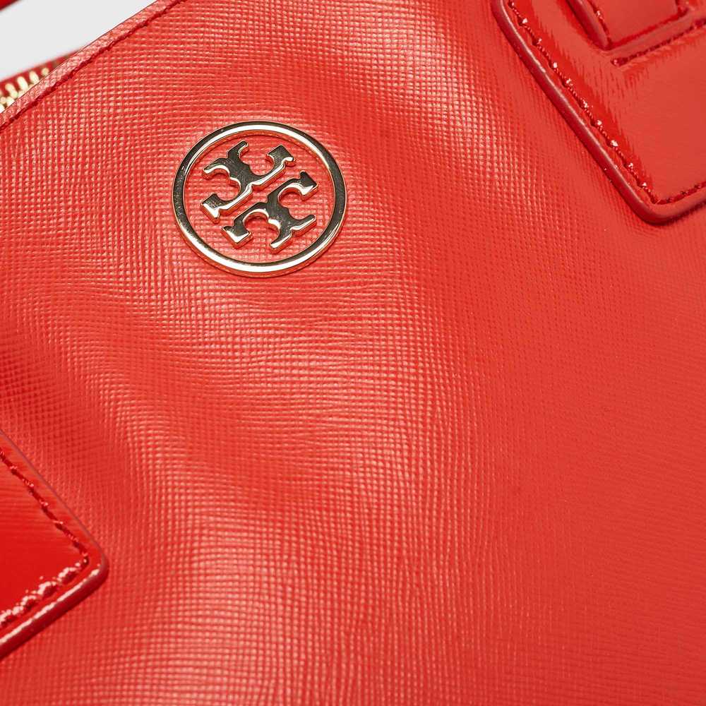 Tory Burch Orange Patent And Leather Large Robins… - image 7