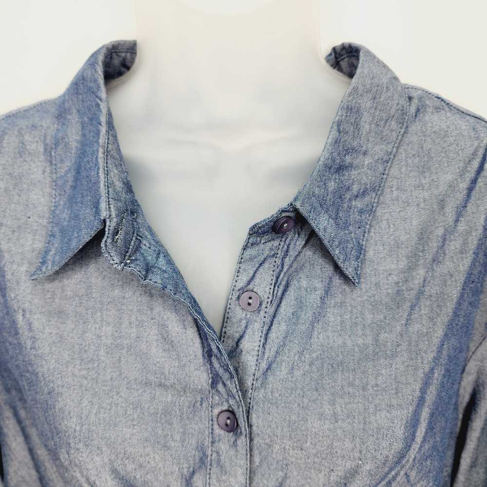 Lucky Brand Blue Chambray 3/4 Sleeve Button Front… - image 2