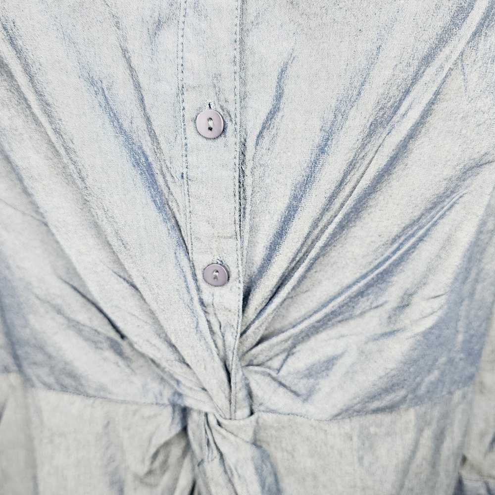 Lucky Brand Blue Chambray 3/4 Sleeve Button Front… - image 3