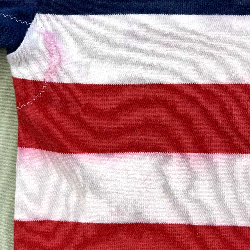 Vintage USA American Flag Rugby Shirt Polo Adult … - image 9