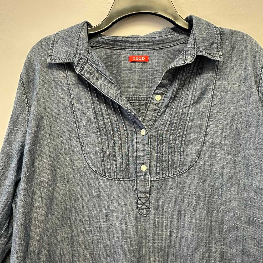 Izod Denim long sleeve Adjustable sleeve 3/4 butt… - image 3