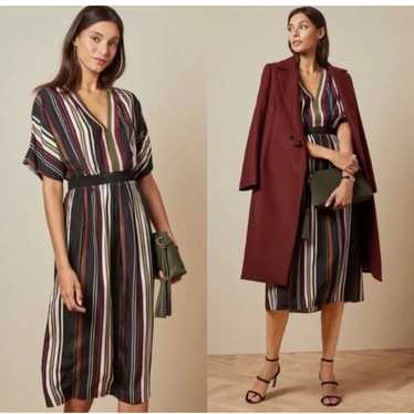 TED BAKER Safiiya Burgundy Striped Short Sleeve store V-Neck Midi Dress Size 2 or XS