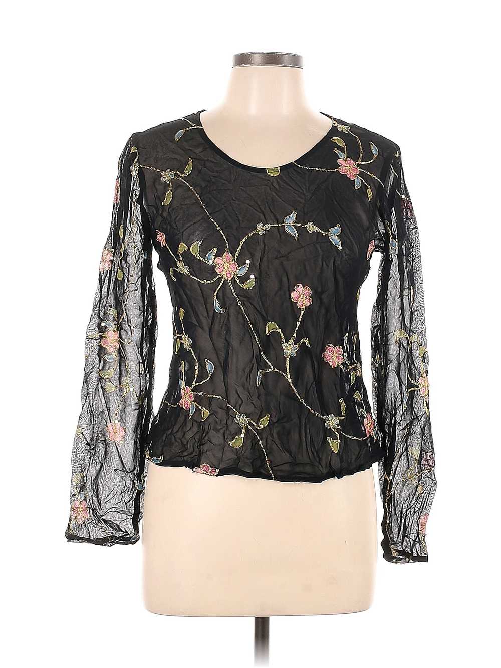 Together Women Black Long Sleeve Blouse 10 - image 1