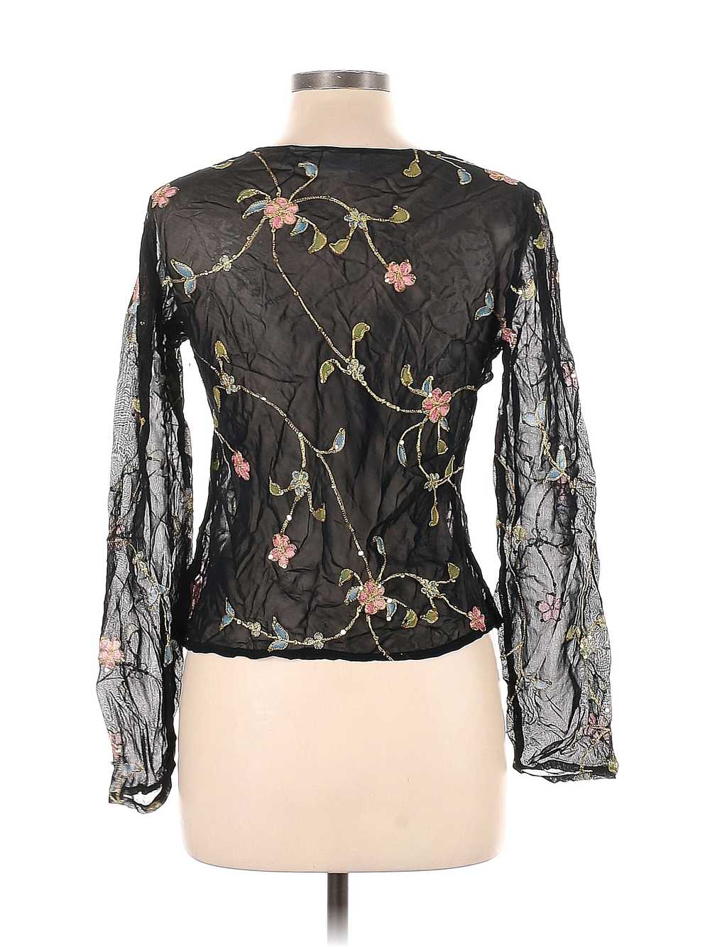 Together Women Black Long Sleeve Blouse 10 - image 2