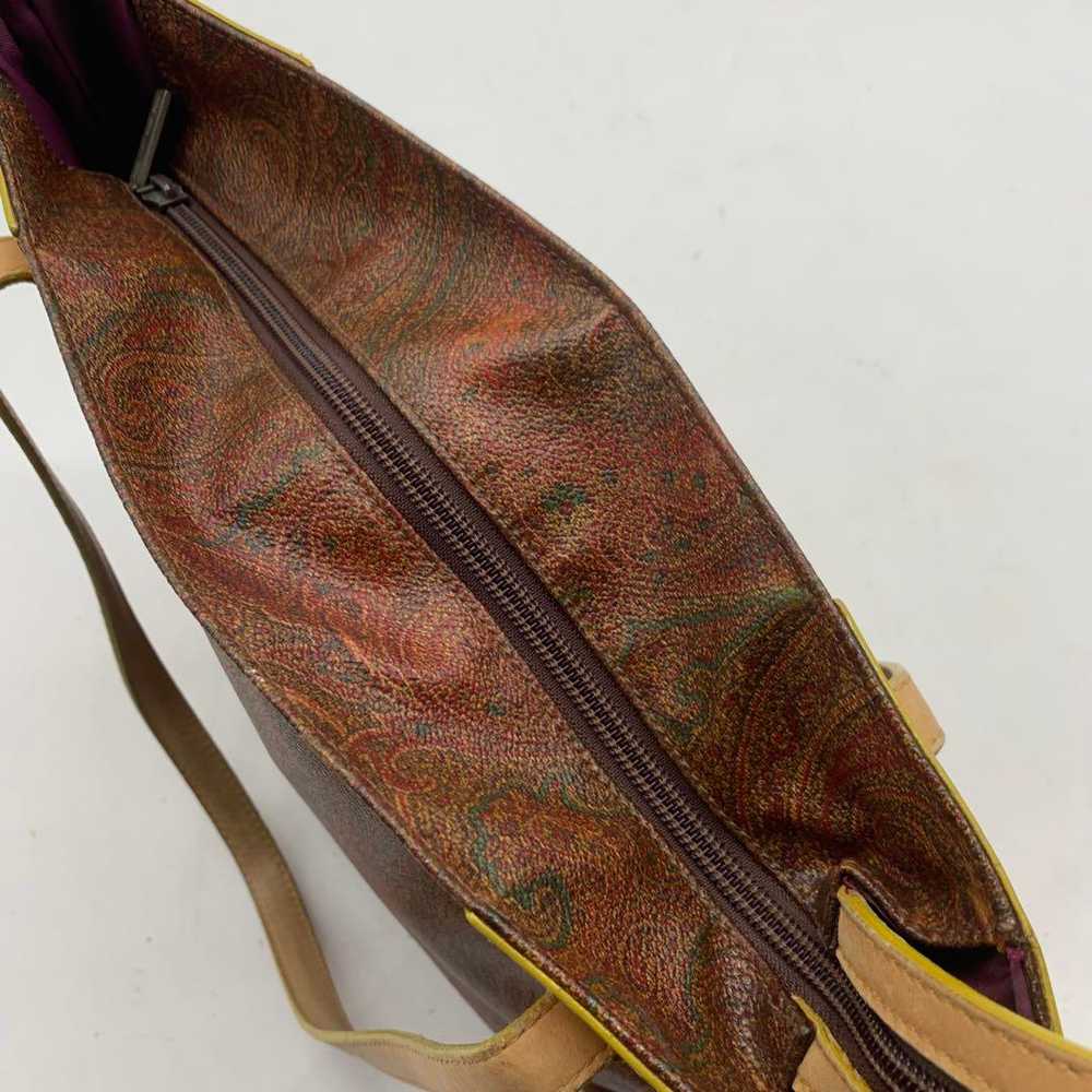 ETRO Paisley Pattern Leather Tote Bag Shoulder - image 6