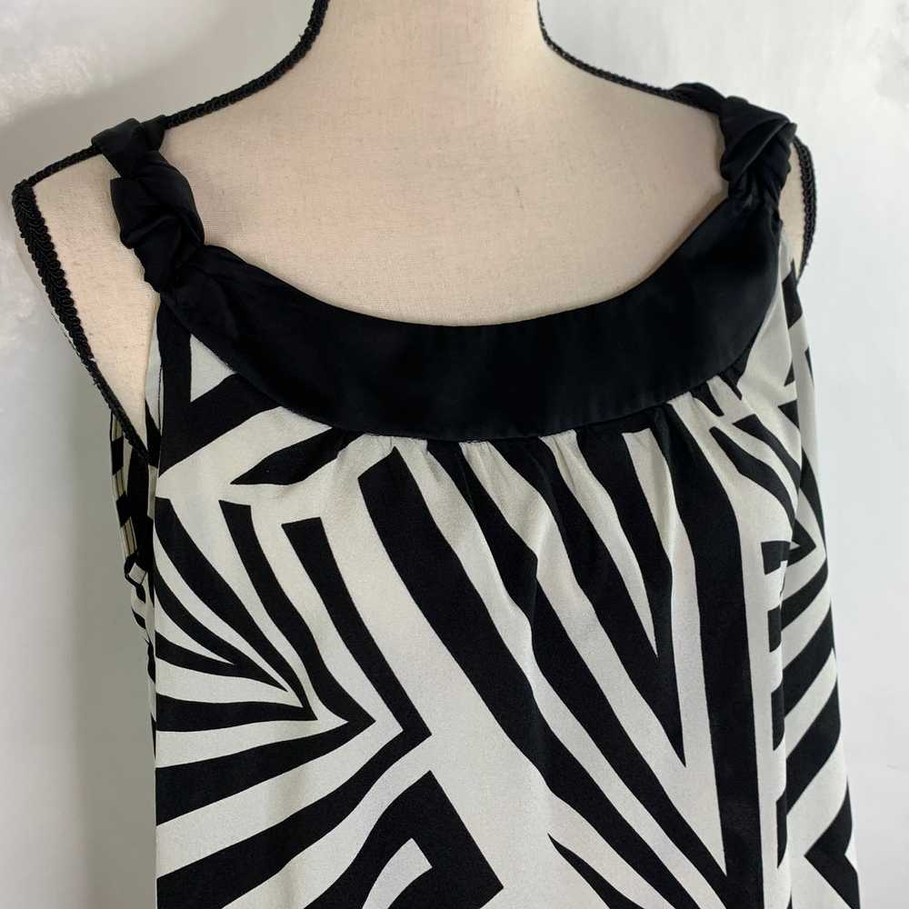 Calvin Klein Ivory Black Geometric Sleeveless Blo… - image 5