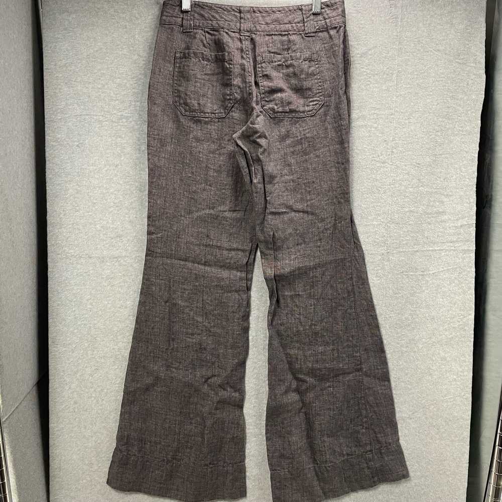 CAbi 371 Gray Linen Sailor Button Fly Flare Pants… - image 2