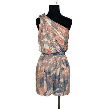 BCBGeneration melon blue pastel print one shoulder