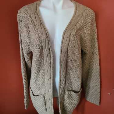 Grecerelle Tan Thick Cardigan with Pockets Size L… - image 1