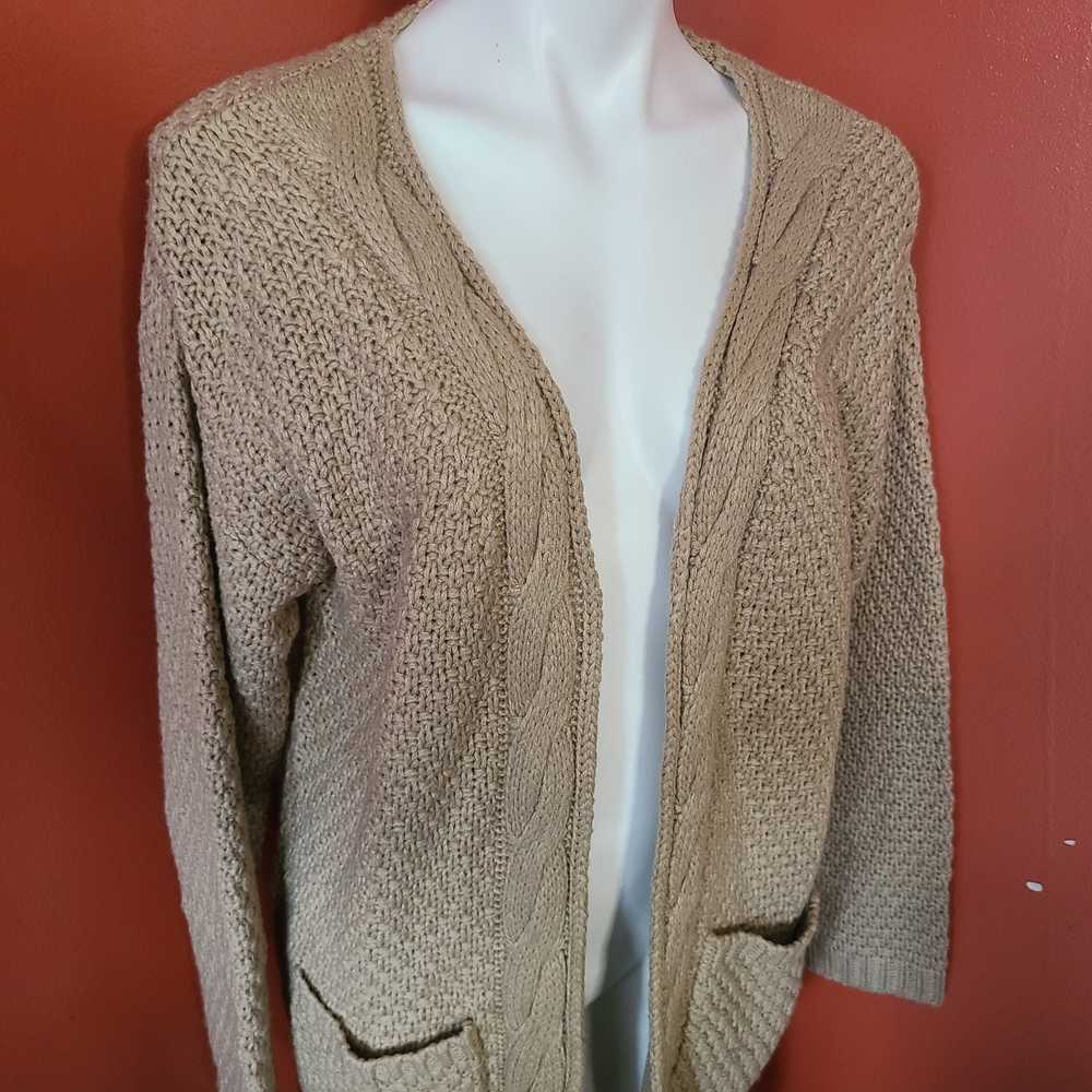 Grecerelle Tan Thick Cardigan with Pockets Size L… - image 2