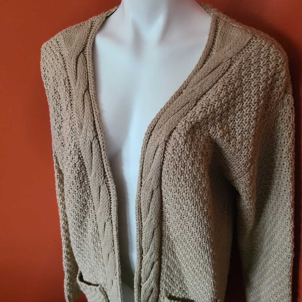 Grecerelle Tan Thick Cardigan with Pockets Size L… - image 3