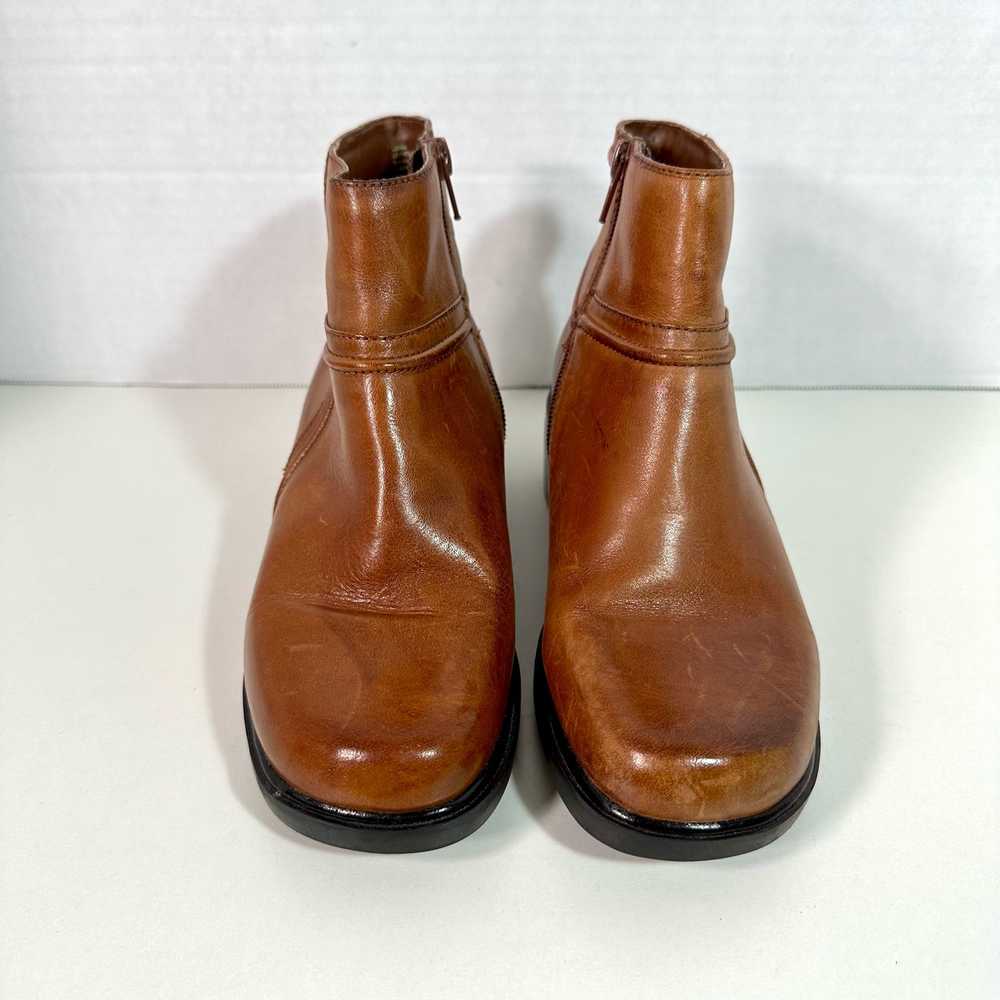 Earth Shoe Womens Boots Cognac Logan Leather Side… - image 3