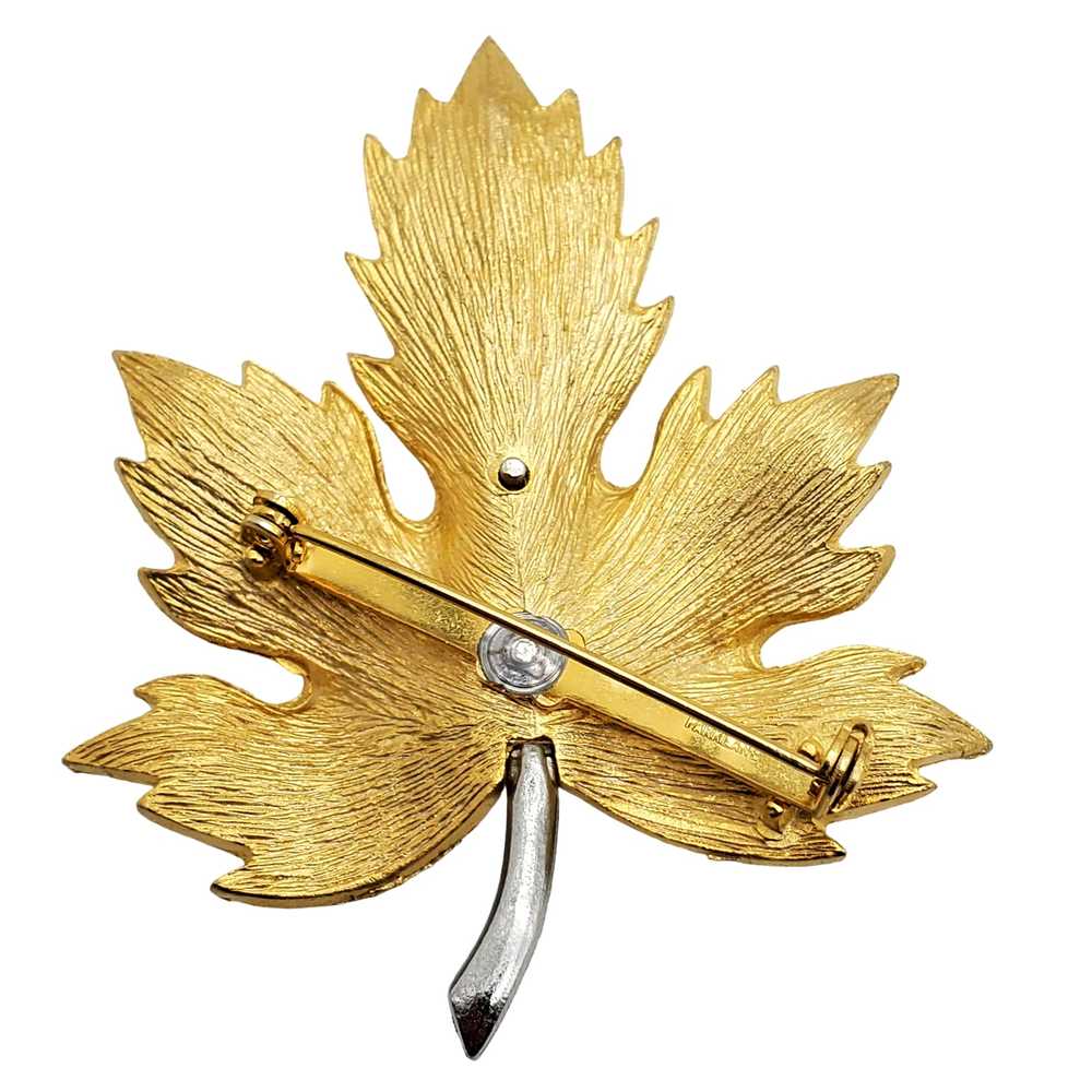 Park Lane Leaf Brooch Maple Clear Pave Crystals V… - image 3