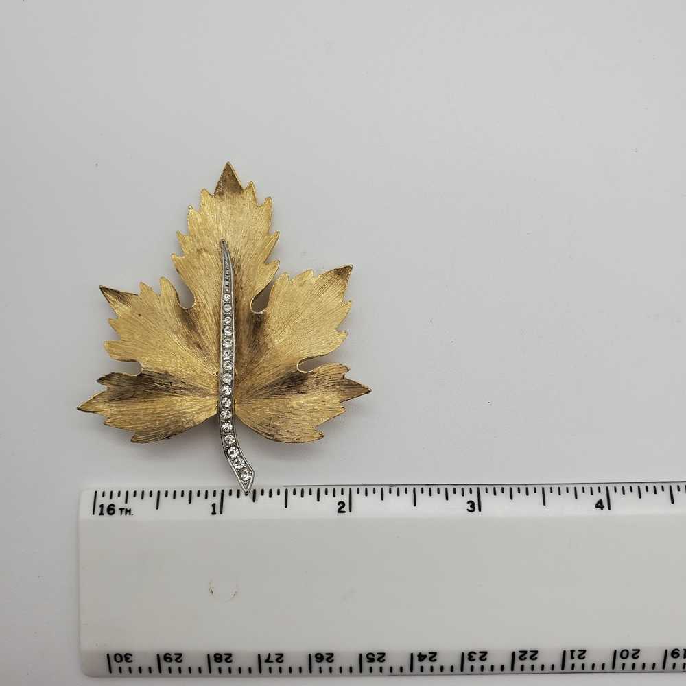 Park Lane Leaf Brooch Maple Clear Pave Crystals V… - image 5