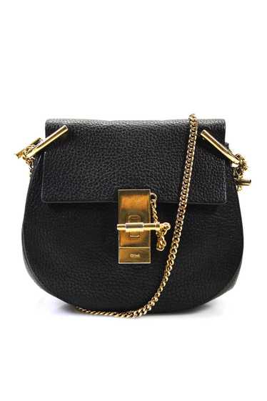 Chloe Womens Mini Leather Flap Chain Piston Drew B