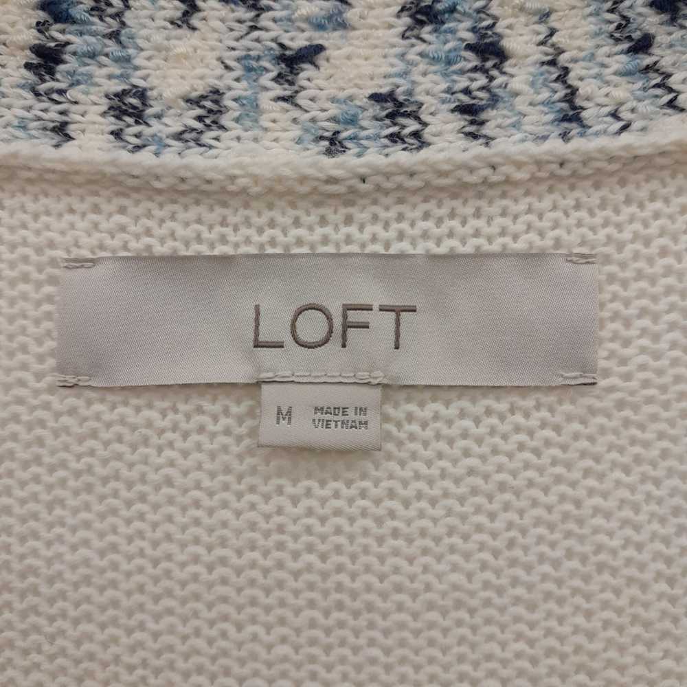 LOFT Women's Wide Stripe White & Blue Size M Card… - image 3