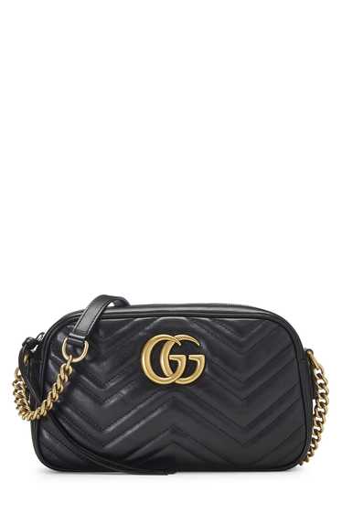 Black Leather GG Marmont Crossbody Mini - image 1