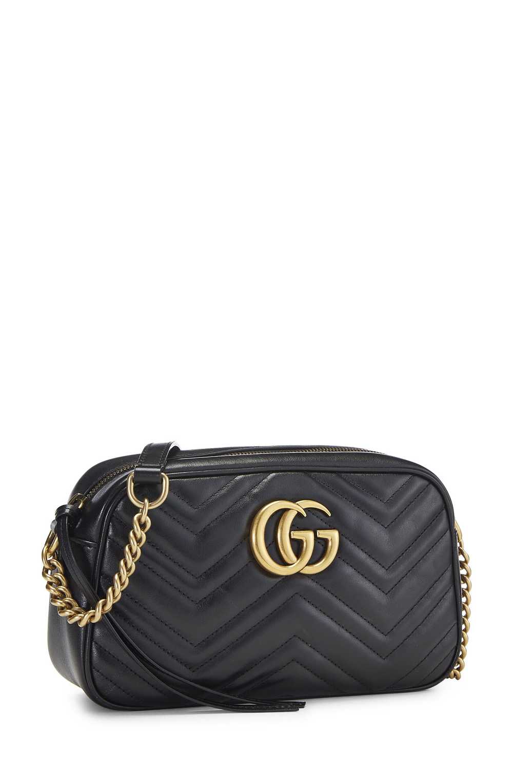 Black Leather GG Marmont Crossbody Mini - image 2