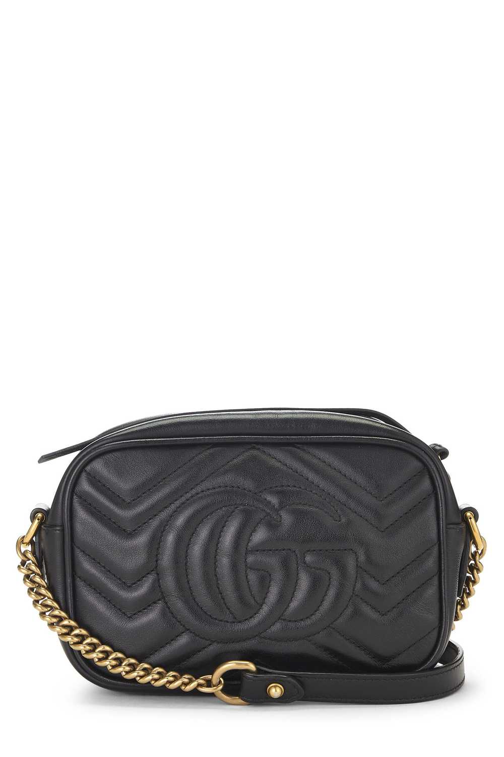 Black Leather GG Marmont Crossbody Mini - image 4